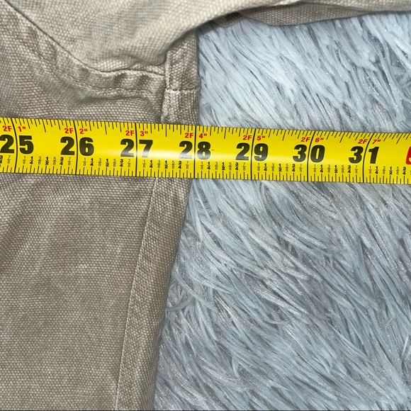 Vimtage 1990’s The Legend Green Mountain Threadworks Beige Tan Work Button Shirt - Picture 6 of 8